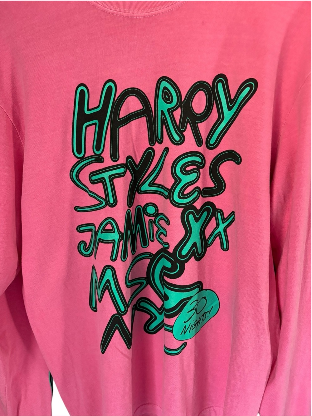 Harry Styles Jamie XX MSG NYC 30 Nights Official Together Concert Pink L/S Sz M